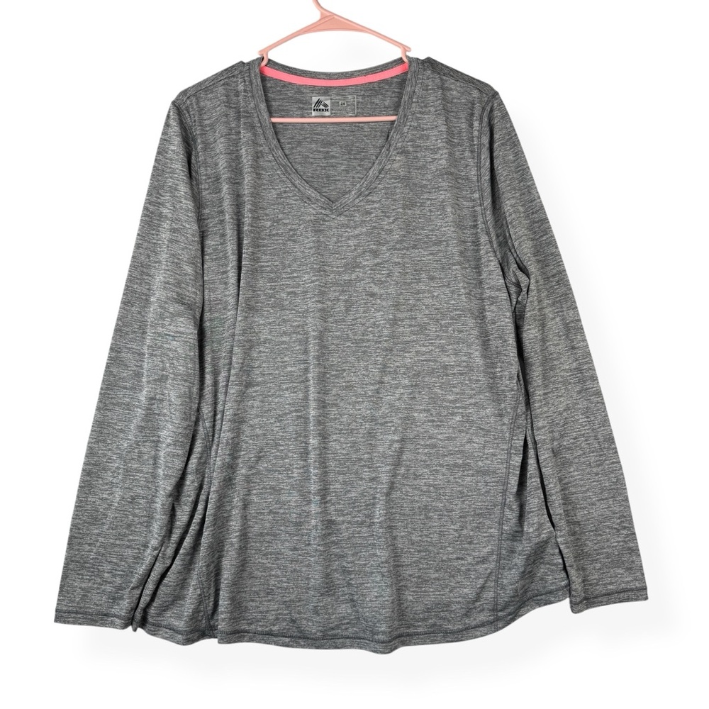RBX Performance Running Shirt Womens Plus 2X Gray Long Sleeve X-Dri